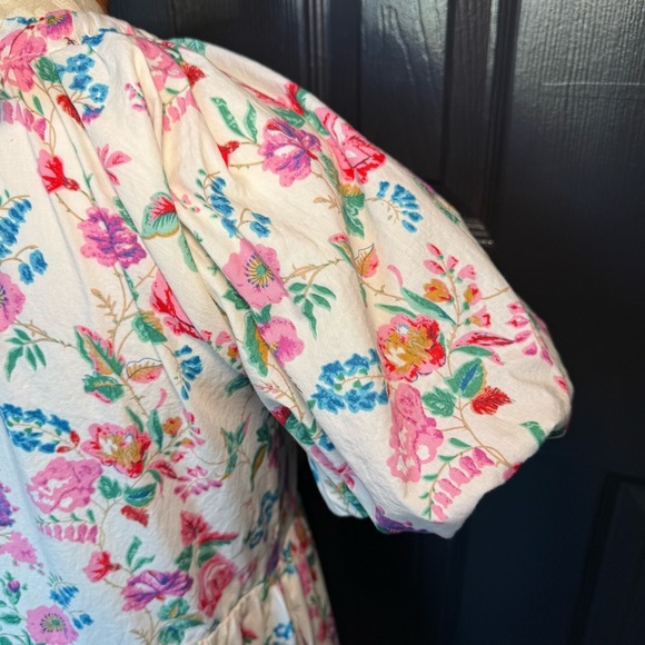 Moodie Floral Dress Puff Sleeves M - Picture 3 of 12